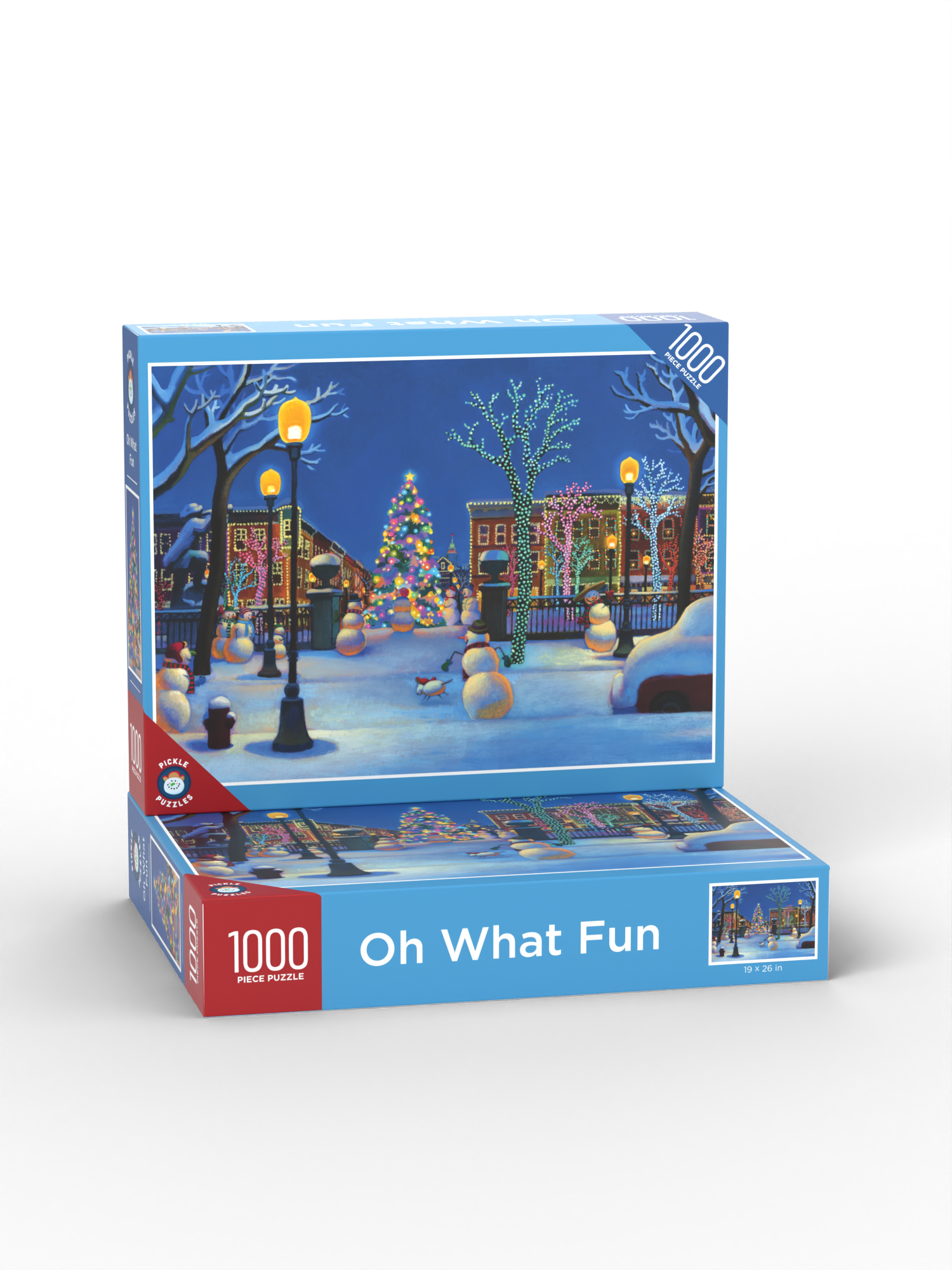 Oh What Fun puzzle box stacked on a second box