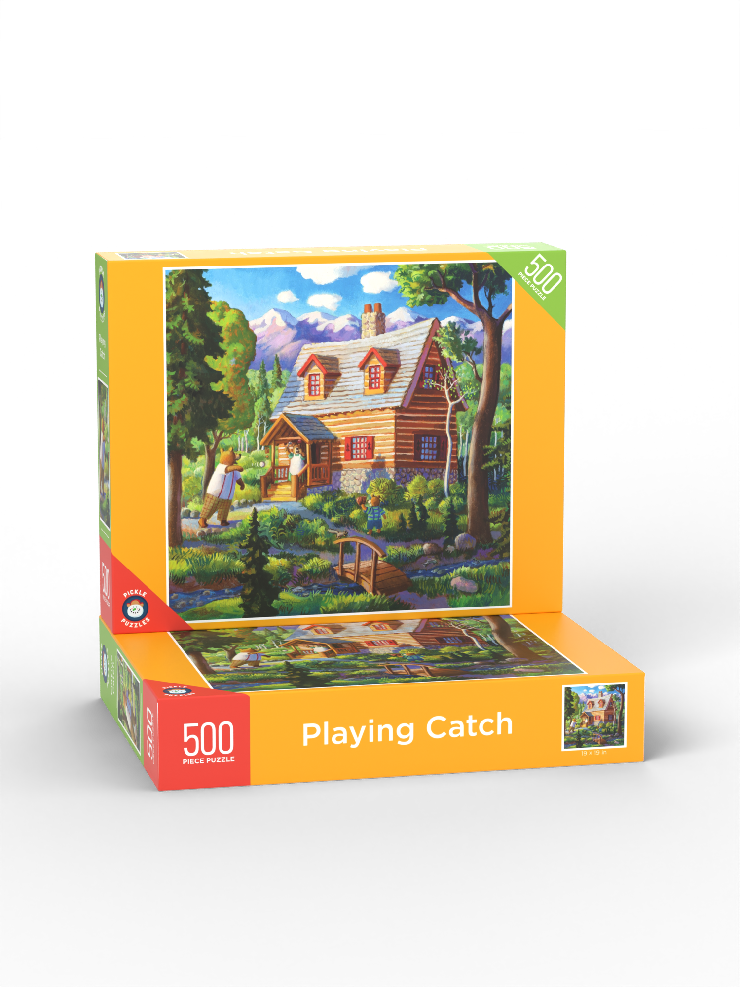 Playing Catch puzzle box stacked on a second box
