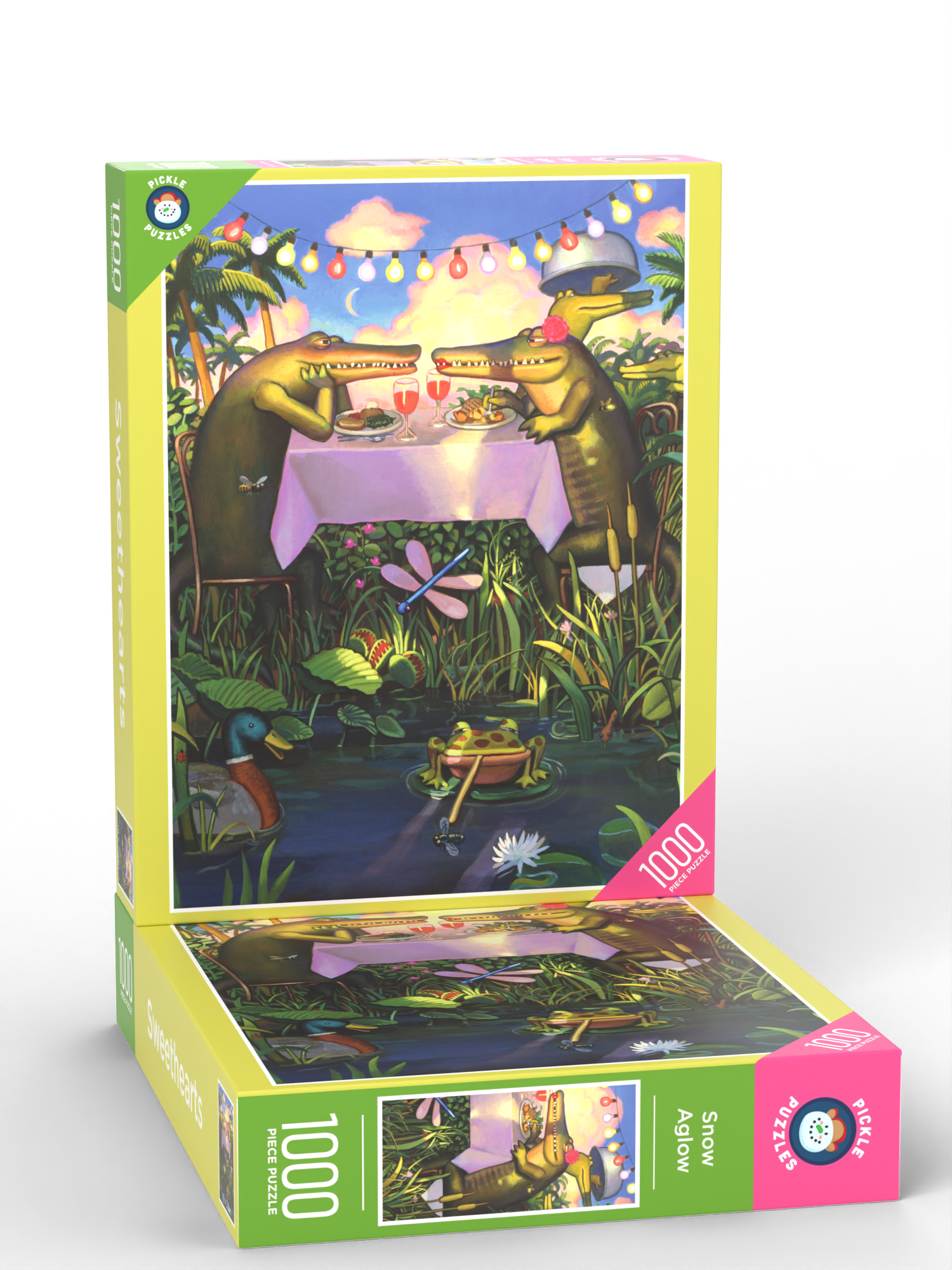Sweethearts puzzle box stacked on a second box