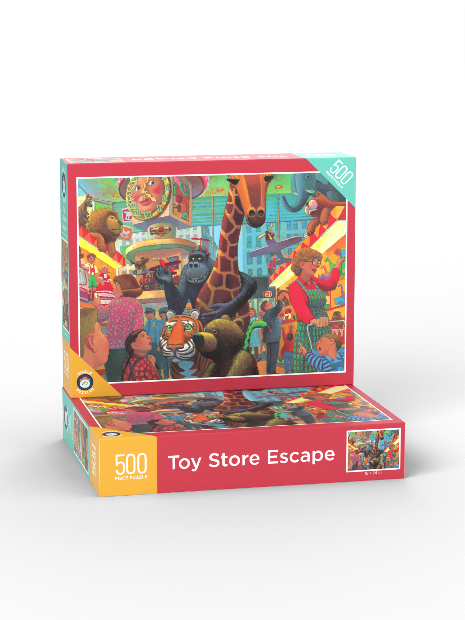Toy Store Escape puzzle box stacked on a second box